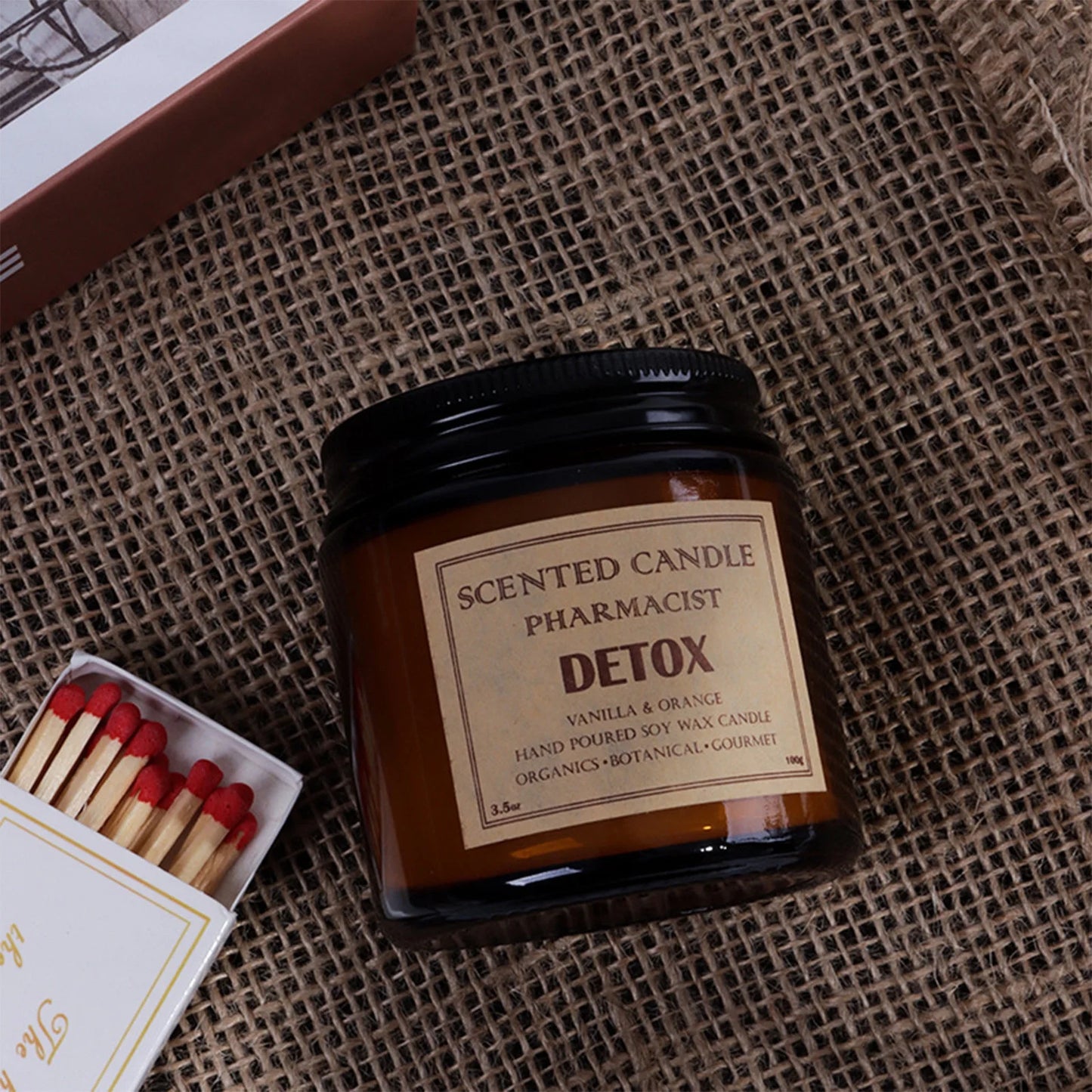 Soy Wax Jar Candle, Sandalwood, Black
