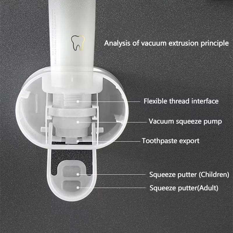 Creative Automatic Toothpaste Dispenser for Kids Toothpaste Squeezers Tooth Dust-Proof Wall Mount Stand Bathroom Accessories Set