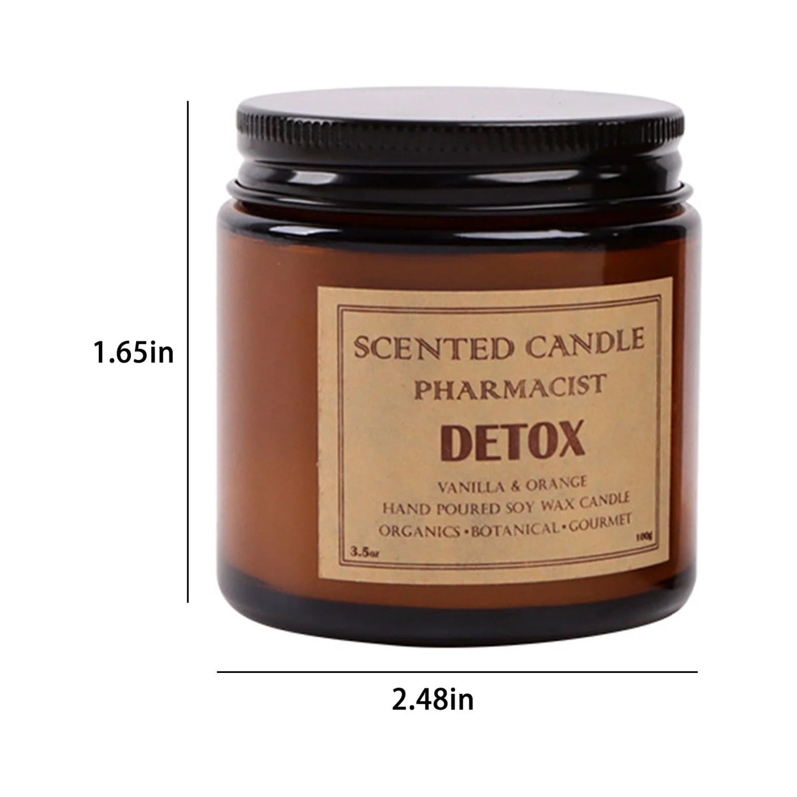 Soy Wax Jar Candle, Sandalwood, Black