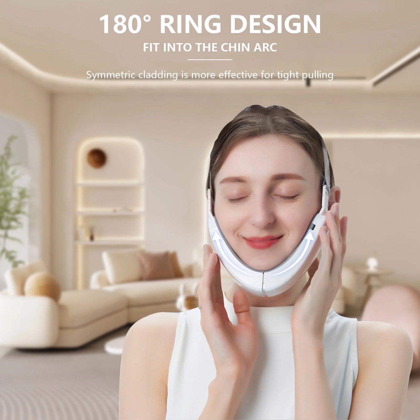 Double Chin Reducer Machine, Electric Face Lift Device W/ V-Face Shaping Massager for Face, White