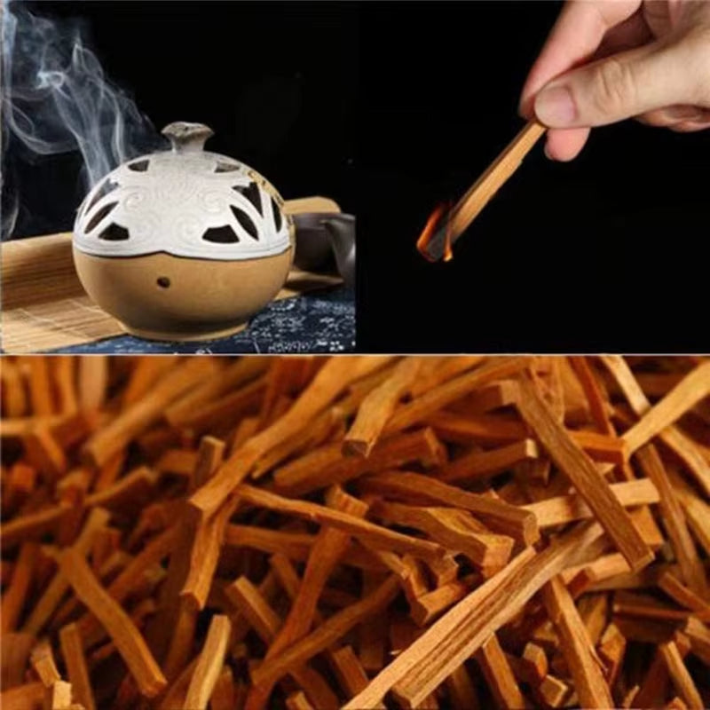 1Bag Natural Sandalwood Sticks Incense Natural Hand Split Wood Strips Purifying Healing Meditation Stress Relief Aromatherapy
