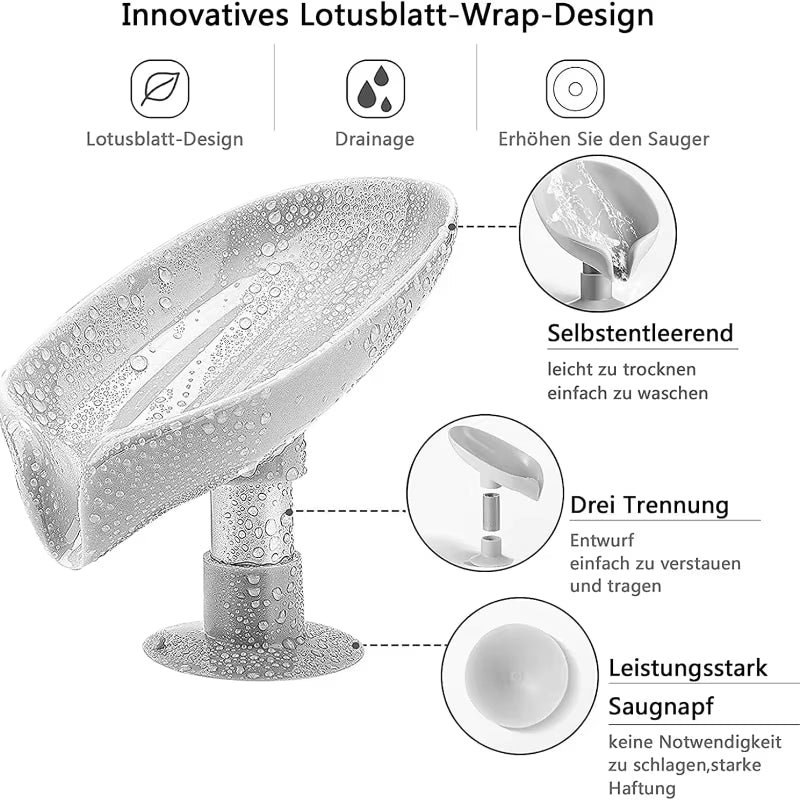 New Leaf-Shaped Drain Sponge Drain Soap Holder Suction Cup Soap Dish Soap Dish for Bathroom Bathroom Accessories for Bathroom