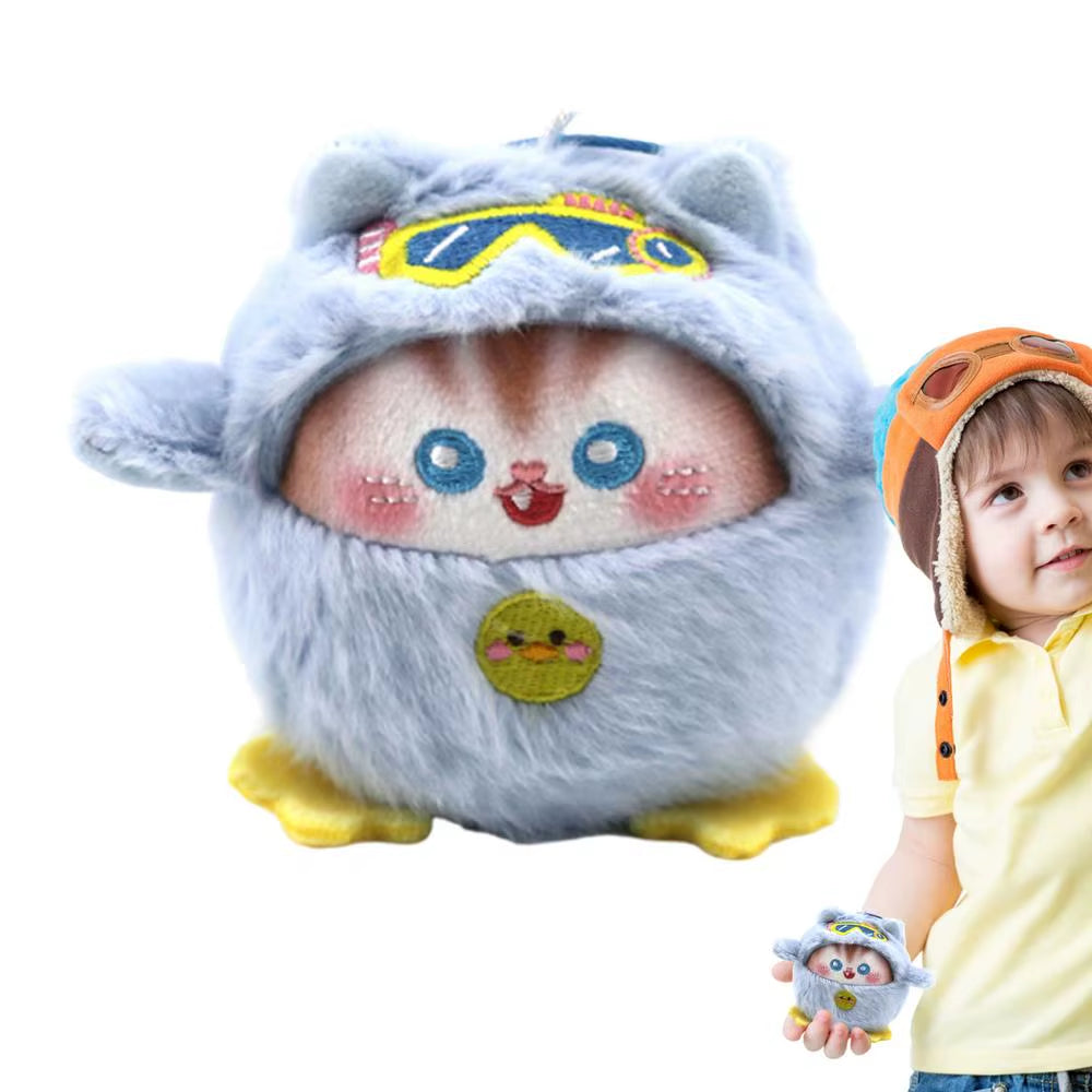 Cute Squeaks Cat Toys Kids Interactive Scented Pendant Realistic Soft Plush Toy Cat for Children Girls Boys Adults