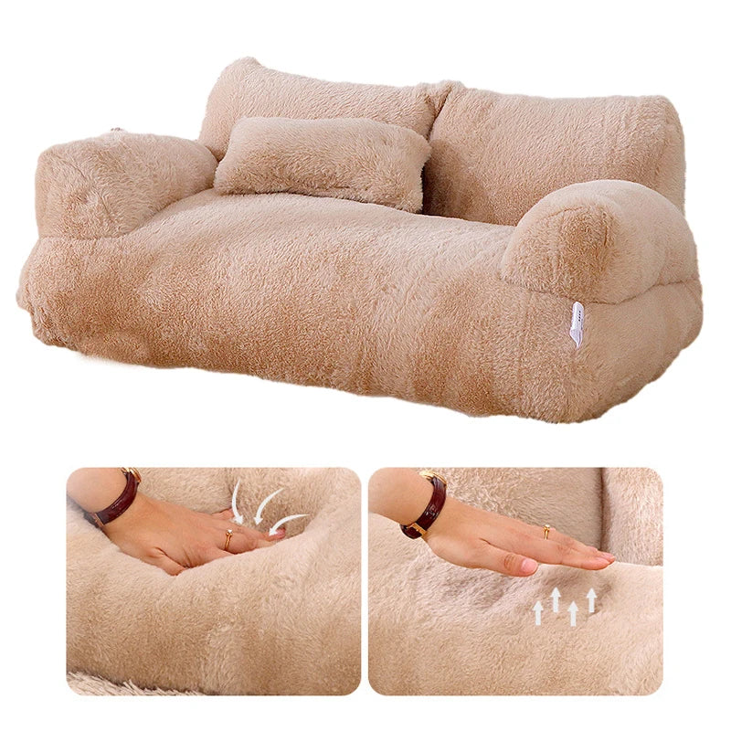 Luxury Cat Bed Super Soft Warm Pet Sofa for Small Dogs Cats Detachable Washable Non-slip Kitten Puppy Sleeping Bed Pet Supplies