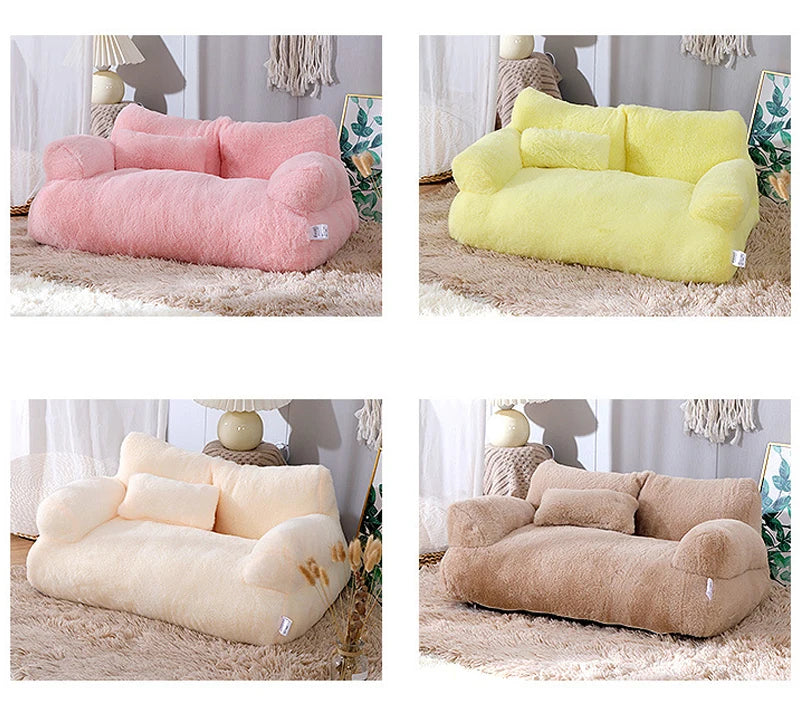 Luxury Cat Bed Super Soft Warm Pet Sofa for Small Dogs Cats Detachable Washable Non-slip Kitten Puppy Sleeping Bed Pet Supplies