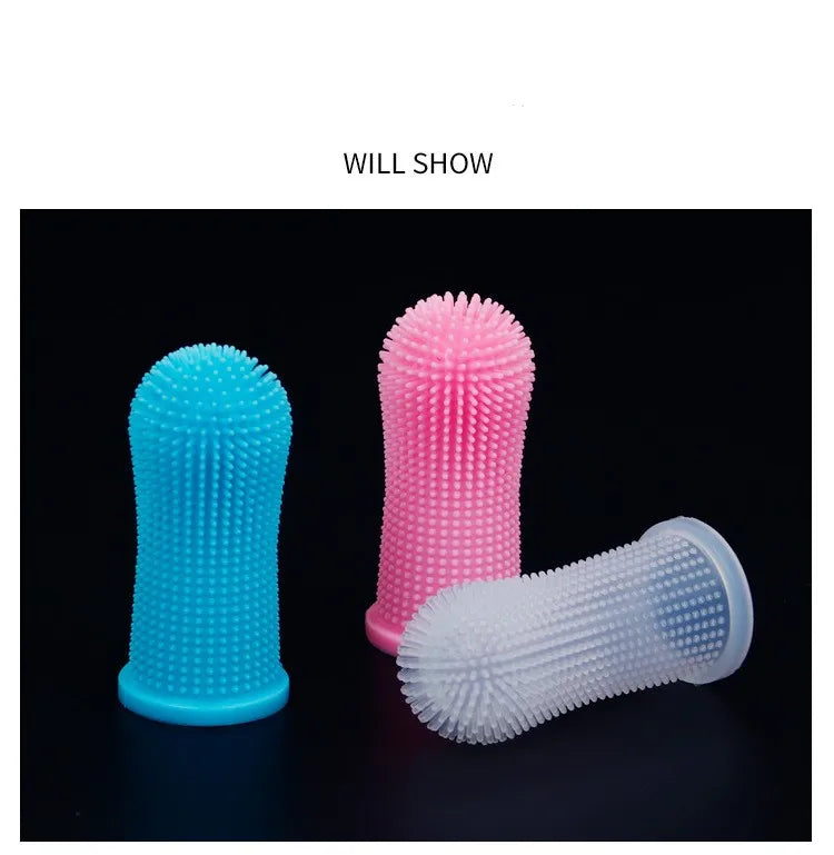 Dog Super Soft Pet Finger Toothbrush Teeth Cleaning Bad Breath Care Nontoxic Silicone Tooth Brush Tool Toothbrush Anti-Cavity