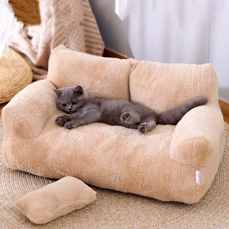 Luxury Cat Bed Super Soft Warm Pet Sofa for Small Dogs Cats Detachable Washable Non-slip Kitten Puppy Sleeping Bed Pet Supplies
