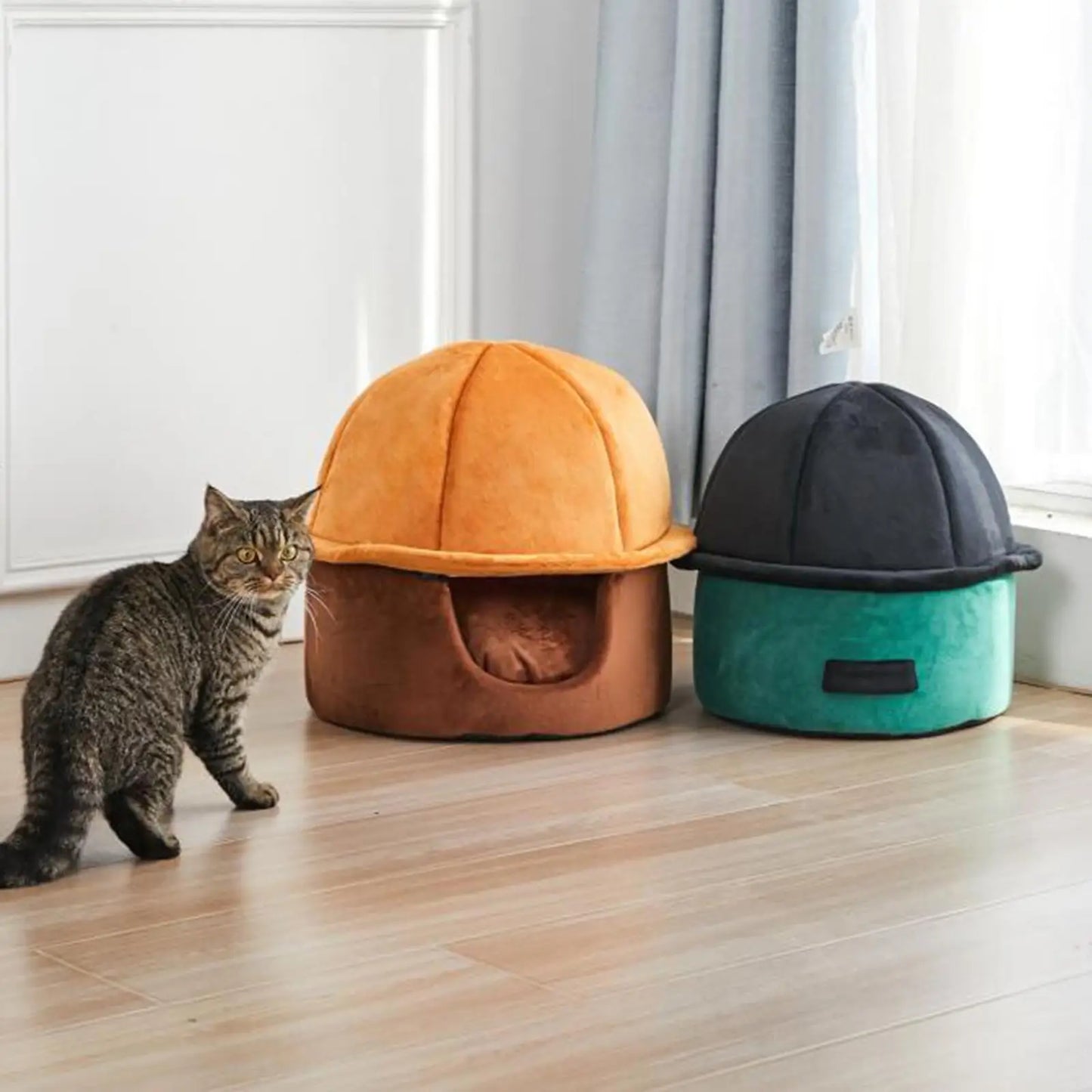 Cats Tunnel Bed with Zipper Washable Training Toy Detachable Easy to Carry Cozy Pet Cave Nest for Senior Cats Rabbits Play Puppy