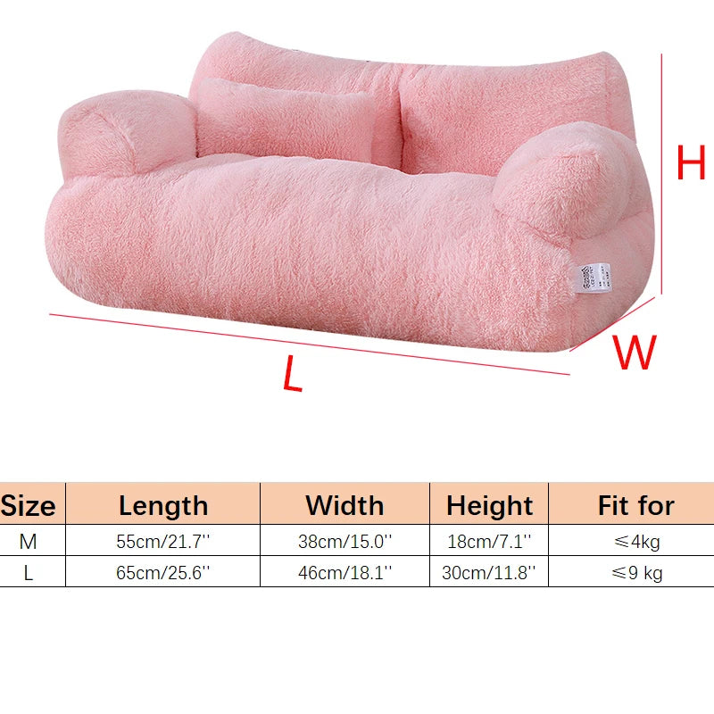Luxury Cat Bed Super Soft Warm Pet Sofa for Small Dogs Cats Detachable Washable Non-slip Kitten Puppy Sleeping Bed Pet Supplies