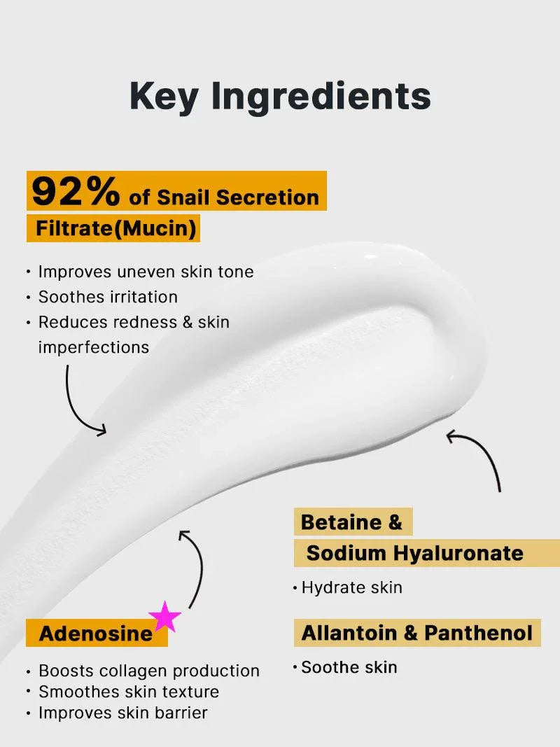 Skin care Cream COSRX Snail Mucin 92% Moisturizer 3.52oz/ 100g, Daily Face Gel Cream for Dry, Sensitive Skin