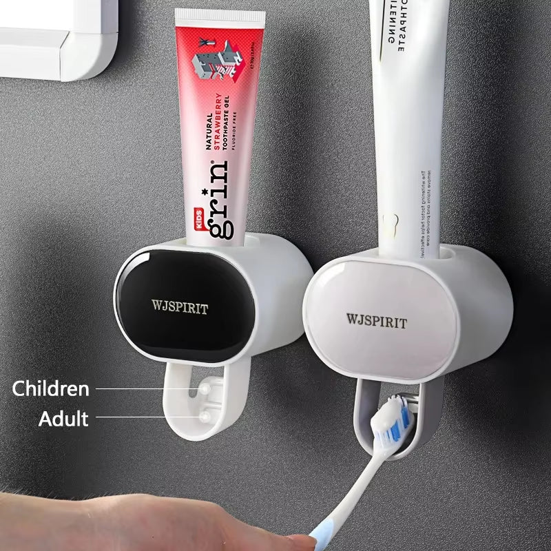 Creative Automatic Toothpaste Dispenser for Kids Toothpaste Squeezers Tooth Dust-Proof Wall Mount Stand Bathroom Accessories Set