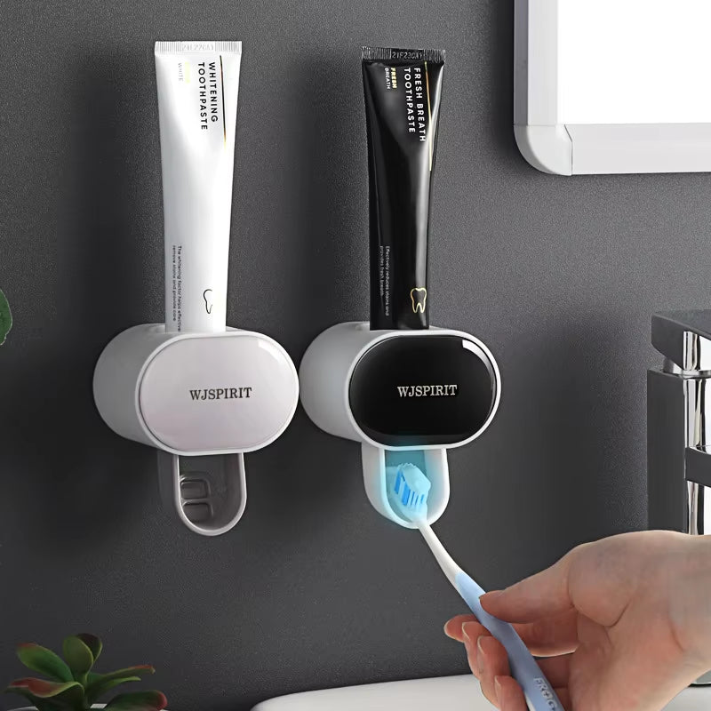 Creative Automatic Toothpaste Dispenser for Kids Toothpaste Squeezers Tooth Dust-Proof Wall Mount Stand Bathroom Accessories Set
