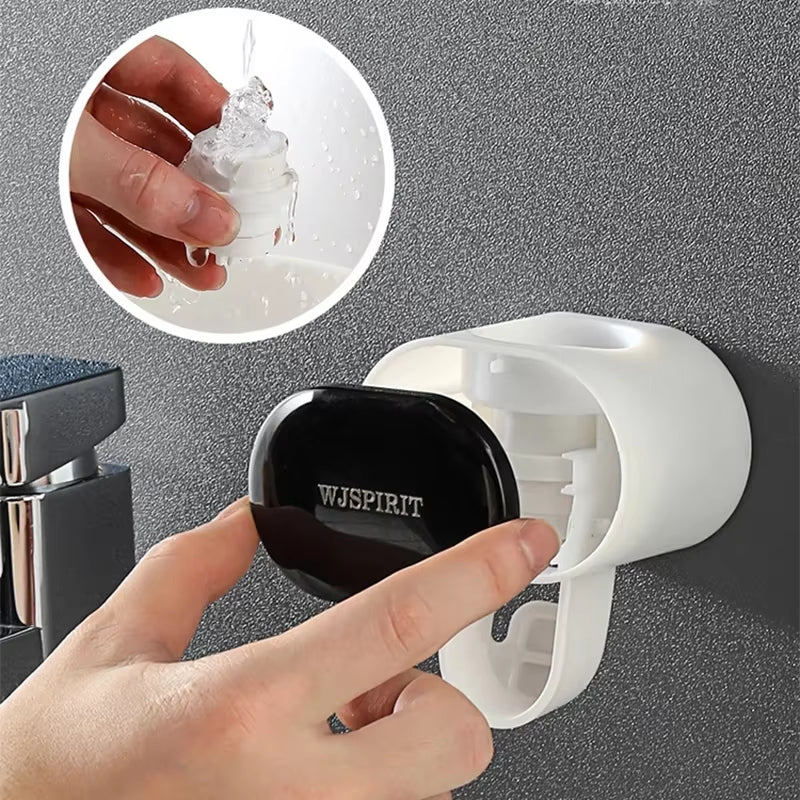 Creative Automatic Toothpaste Dispenser for Kids Toothpaste Squeezers Tooth Dust-Proof Wall Mount Stand Bathroom Accessories Set